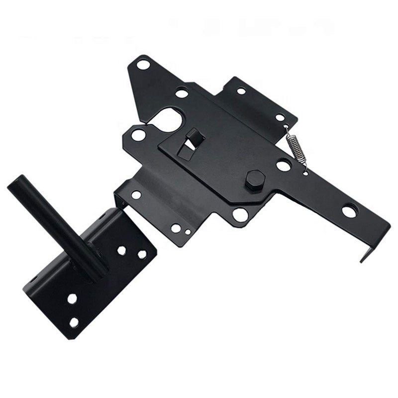 SANKINS Self-Locking Gate Latch Heavy Duty Post Mount Automatic Gravity Lever Wood/PVC Fence Gate Lock with Fasteners Hardware,for Secure Pool |Yard | Garden, Steel,Black - Image 2